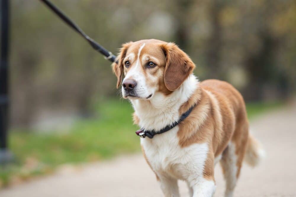 Hund zieht an der Leine
