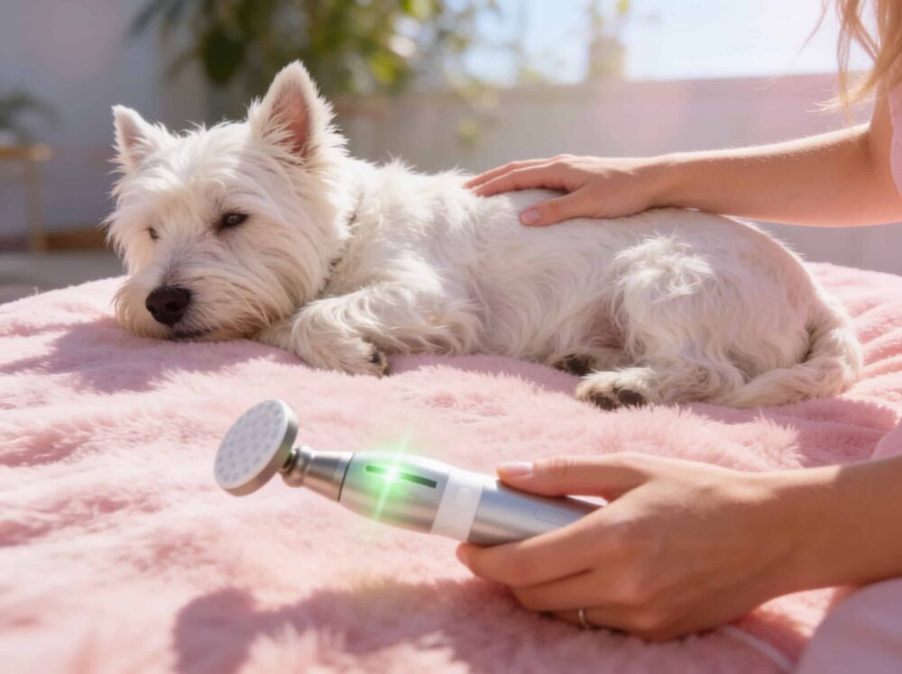 Ultraschalltherapie beim Hund 01 Ultraschalltherapie beim Hund 01 (KI-generiertes Bild)